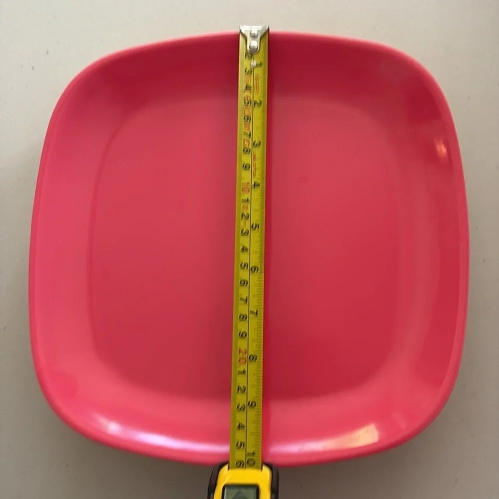 Precidio - Set of 6 Pink Rectangular Plates & 2 serving platters.  Melamine